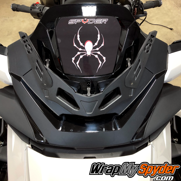 2020-Spyder-RT-Windshield-Plate-logo-White-Red-Bellerdine-Spider