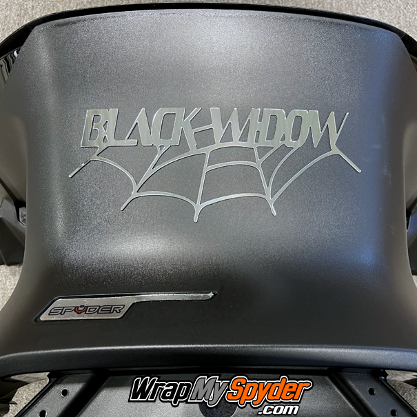 Chrome-emblem-Blackwidow--front-bumper-emblem-for-can-am-spyder