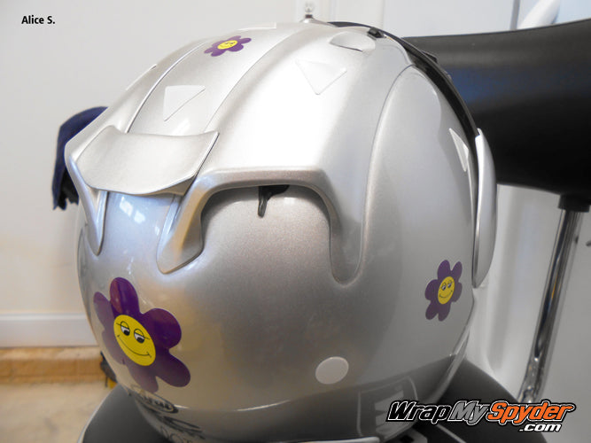 Happy Flowers on a helmet