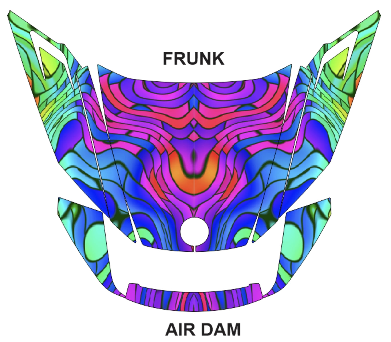 Can-am Spyder RT wrap kit Picasso Frunk - air dam