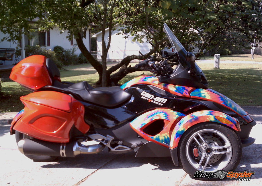 Tie Dye wrap for Spyder side view