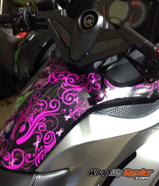 Can-am Spyder RS, GS, RSS, ST custom decal kit- Pink Ribbon Swirl