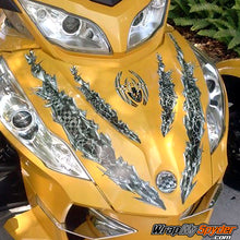 BRP Can-am Spyder graphics kit Ripper Race Gray Lightning with optional Boren gray tones.