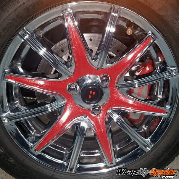 Our Spyder RT 15-inch-12-spoke wheel kit in Ultra Metallic-Red