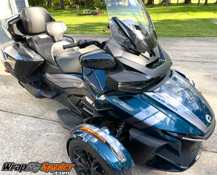 2020-2024-Can-am-Spyder-RT---RT-Limited-Boot-Panel-Side-Stripe--with-Tri-Wing-Saddle-bag-frunk,-hash-mark,-fender-tops-stripe-Charcoal-Metallic