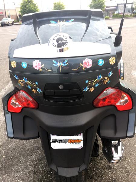 Dragonfly flowers and gems decal set