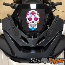 2020-Spyder-RT-Windshield-Plate-logo-Sugar-Skull