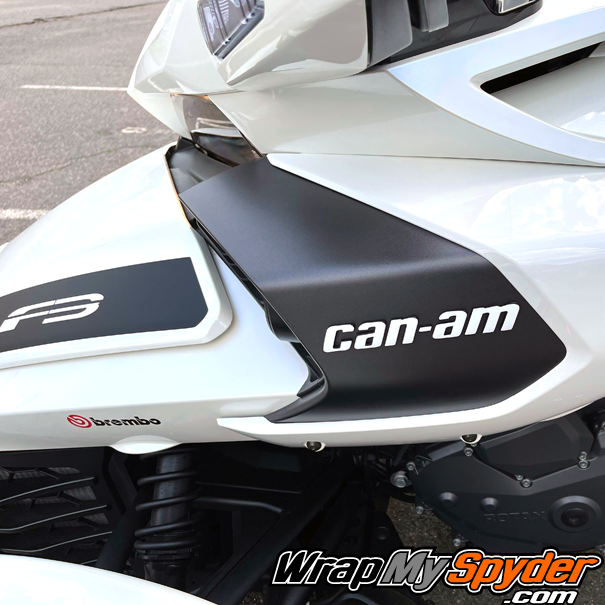 BRP-Can-am-Spyder-F3-White-side-panel-text-insert-mounted-over-top-of-the-OEM-Can-am-text
