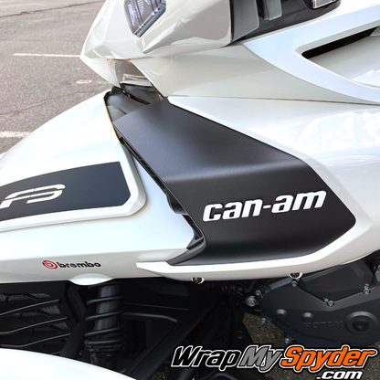 BRP-Can-am-Spyder-F3-White-side-panel-text-insert-mounted-over-top-of-the-OEM-Can-am-text