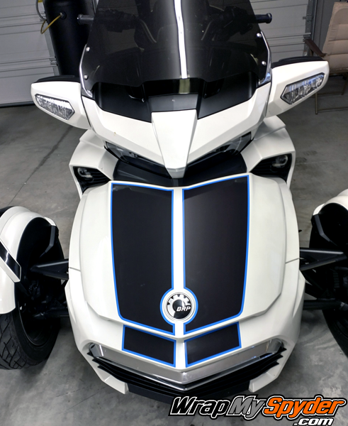 BRP-Can-am-Spyder-F3-racing-stripe-frunk-kit-LeMans-Tracer-Olympic-Blue-outline
