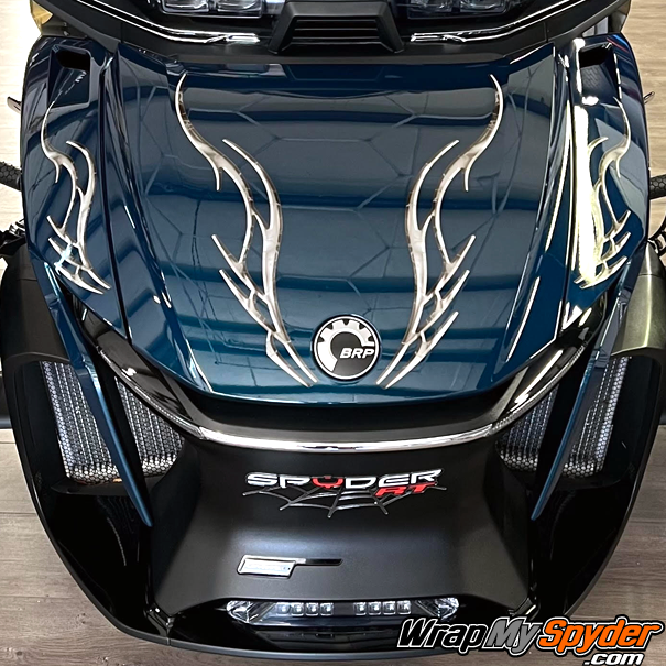 BRP-Can-am-Spyder-RT-Limited-Petrol-Blue-with-Barbwire-Lightning-Gray-tone-Reflective-graphcis-kit