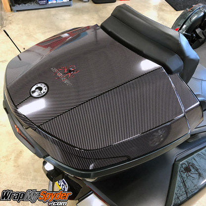 BRP-Can-am-Spyder-Tour-Top-Case-Digital-Carbon-Fiber-pre-cut-scratch-protection-kit-with-Red-Spider