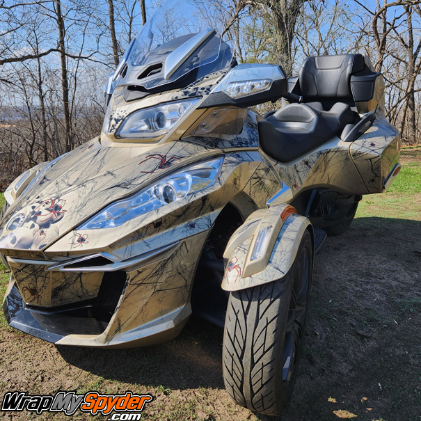 BRP-Can-am-Spyder-pre-cut-Wrap-kit-spider-webs-and-skulls-Widows-Dinner-for-Spyder-RT-Models