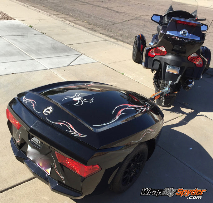 Barbwire Lightning Red- Bike-Trailer combination