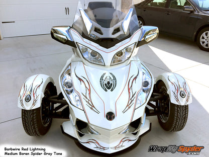 Barbwire Red lightning BRP Spyder graphics kit