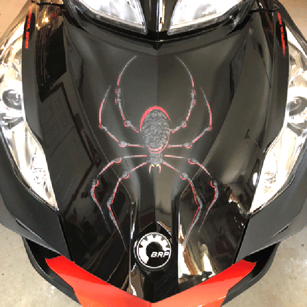 Bellerdine-Black-Red-can-am spyder decal set for all models. Updated design