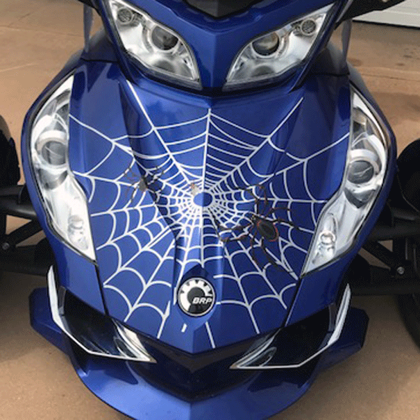 Spyder RT Bellerdine-Web-silver-metallic with Black -Red Spiders