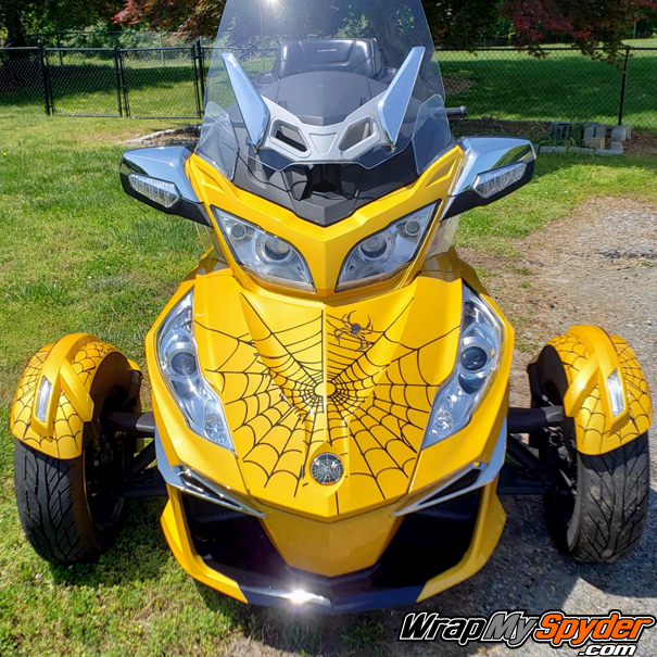 BRP Can am Spyder Bellerdine-web decal kit with black webs and Black - Red spiders