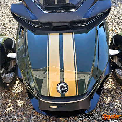 Can-am-Spyde-RT Sea to Sky-GT--Frunk-Racing-Stripe-kit Gold Metallic