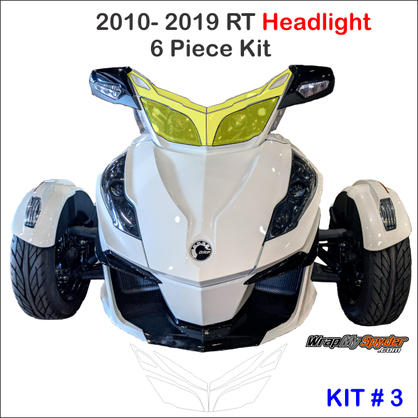 Can-am Spyder 2010-19 RT all models Upper Headlight - eyebrow scratch and chip protection 6 piece