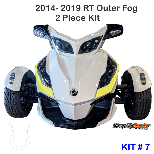 Can-am Spyder 2014-19 RT 2 piece outer fog light scratch and chip protection Xpel Paint Protection