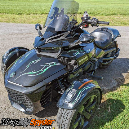 Can-am-Spyder-BRP-F3-with-Barbwire Lightning-Green-graphics-kit-applied