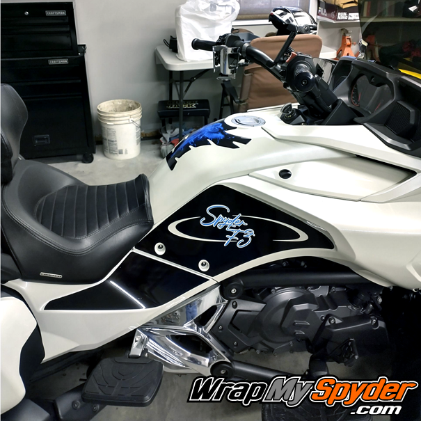 Can-am-Spyder-F3-Spyder-Knee-Panel-protector-with-Olympic-Blue-text-inlay