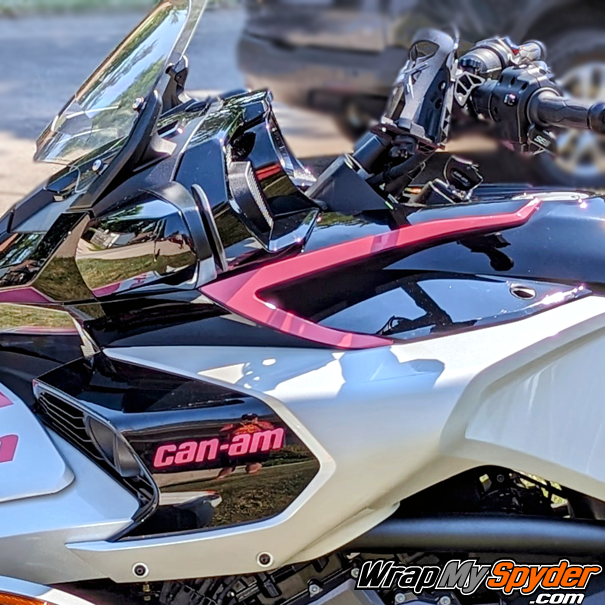 Can-am-Spyder-F3-Touring-with-Hot-Pink-accents-Boomerang-kit-and-Can-am-side-panel-text