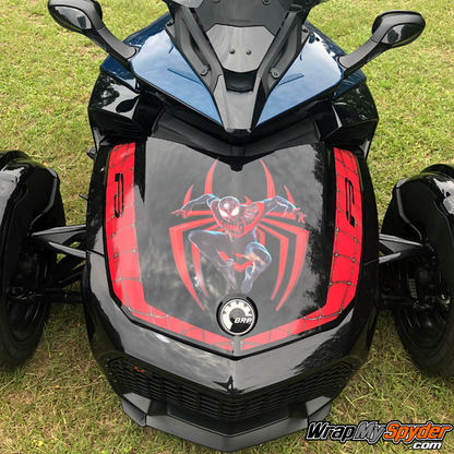 Can-am-Spyder-F3-racing-stripes-for-outer-frunk-spider-web-Le-Blanc-web-Red-kit