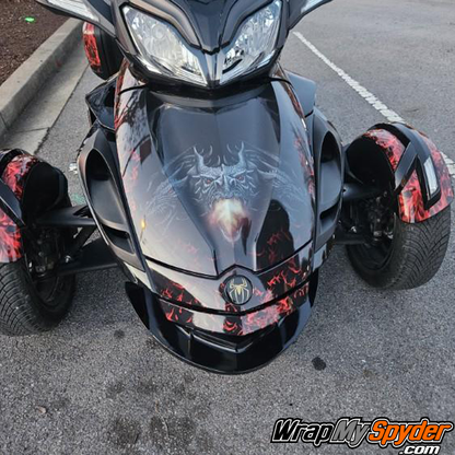 Can-am-Spyder-RS,-GS,-RSS,-ST--Dragon-wrap-kit-front-end-with-front-fenders-and-saddlebags