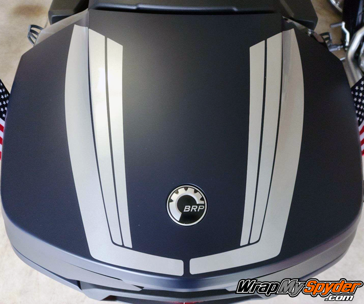 Can-am-Spyder-RT-F3-Top-Case-stripe-Tri-Wing-in-Silver-Metallic