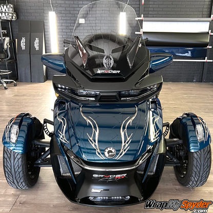 Can-am-Spyder-RT-Limited-Petrol-Blue-with-Barbwire-Lightning-Gray-tone-Reflective-graphcis-kit
