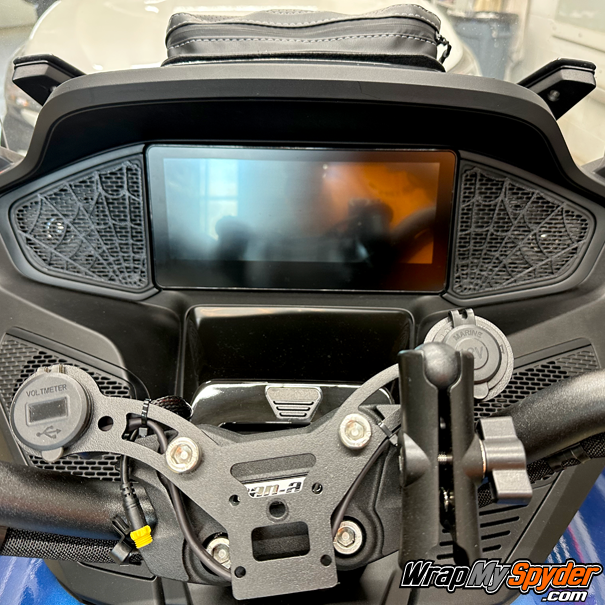 Can-am-Spyder-RT-Radio Speaker-Grill-Webs-Webworks-Carbon-Black