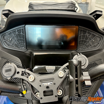 Can-am-Spyder-RT-Radio Speaker-Grill-Webs-Webworks-Carbon-Black