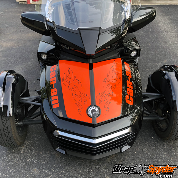 Can-am-Spyder-frunk-racing-stripe-Le-Mans-Torch-with-optional-can-am-frunk-text