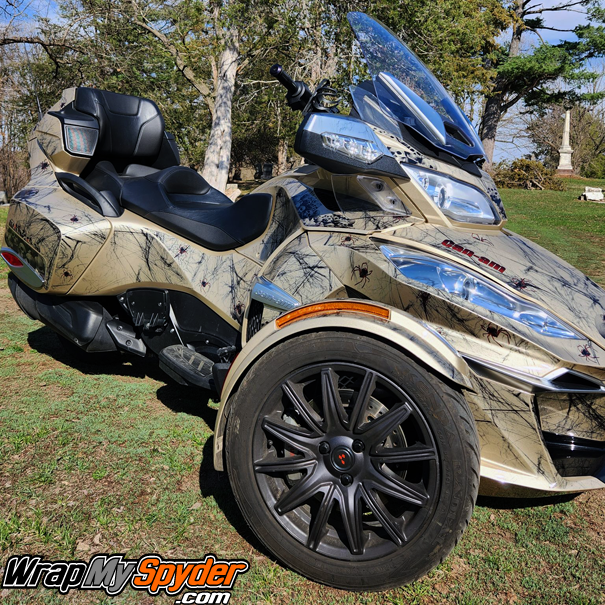 Can-am-Spyder-pre-cut-Wrap-kit-spider-webs-and-skulls-Widows-Dinner-for-Spyder-RT-Models
