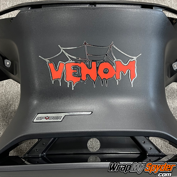 Chrome-Venom-Web-emblem-with-red-reflective-text--for-can-am-spyder-models-place-as-desired