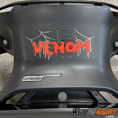 Chrome-Venom-Web-emblem-with-red-reflective-text--for-can-am-spyder-models-place-as-desired