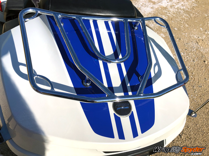BRP Can-am Spyder F3 Daytona- rear top case racing stripe kit in Sapphire Blue