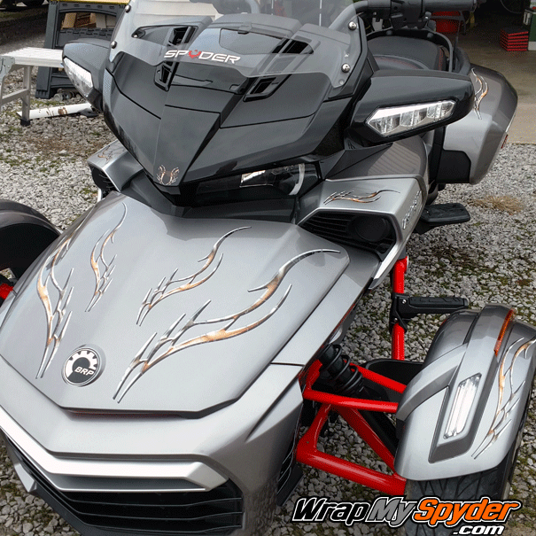 BRP Spyder F3-Barbwire-Lightning-Orange