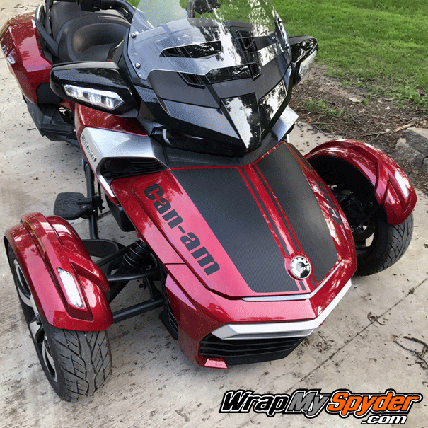 Can-am-text in textured carbon fiber along with our F3 Daytona racing stripe kit.