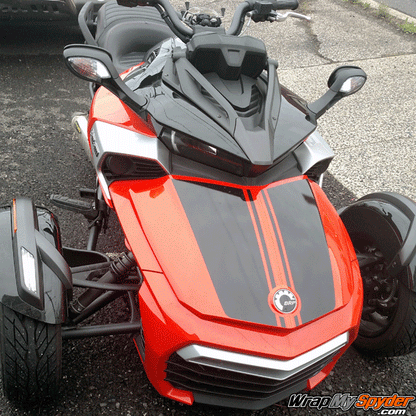 BRP Spyder F3-Daytona Racing stripe kit in Gloss Black