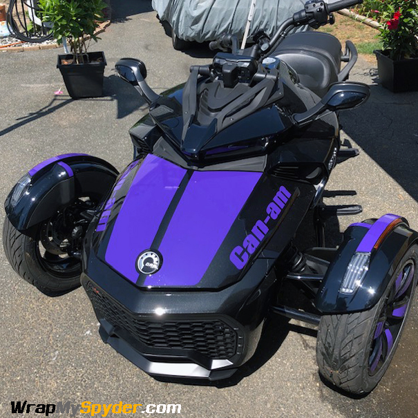 BRP Can-am Spyder F3-LeMans-with can-am-text-Purple along with fender tops