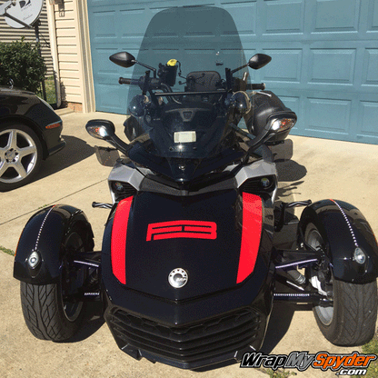 Spyder F3-Spears racing stripe kit in Red.
