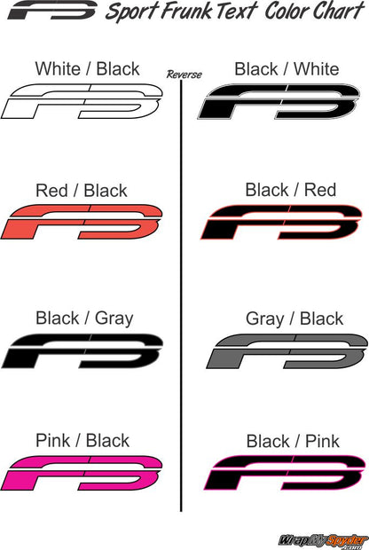 F3 Frunk Text Color Chart