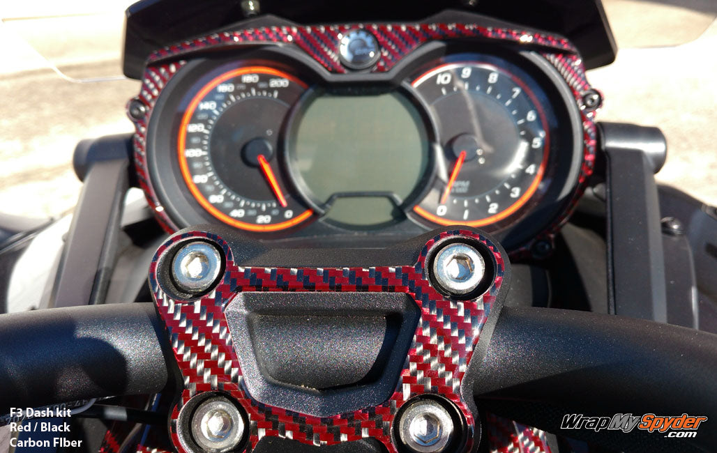F3 Spyder Black Red Carbon Fiber dash kit