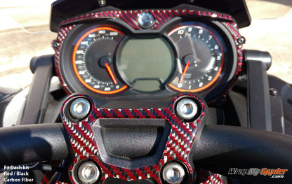F3 Spyder Black Red Carbon Fiber dash kit