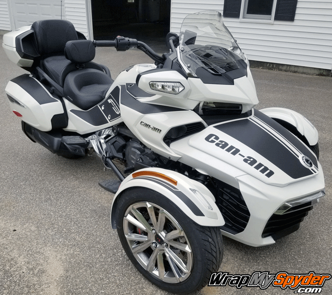 F3-matte-black Daytona Frunk with optional Break Stripe fenders, Can Am text and more