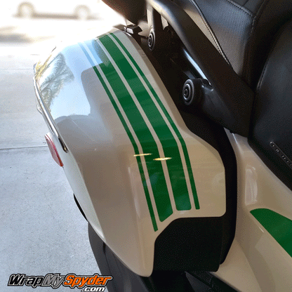 Spyder F3 Limited-saddle-bag-stripes in Kelly Green