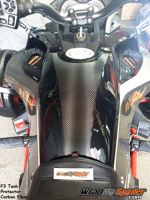 F3 tank protector textured carbon fiber